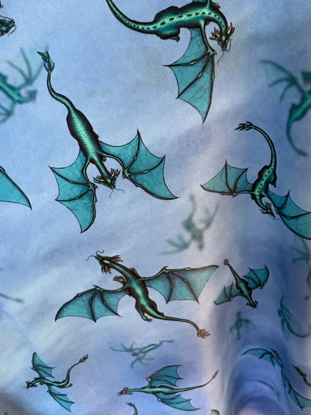 RARE | BlackMilk | Blue Ice Dragon Print  Skater Dress | Pockets | Medium - Picture 10 of 11